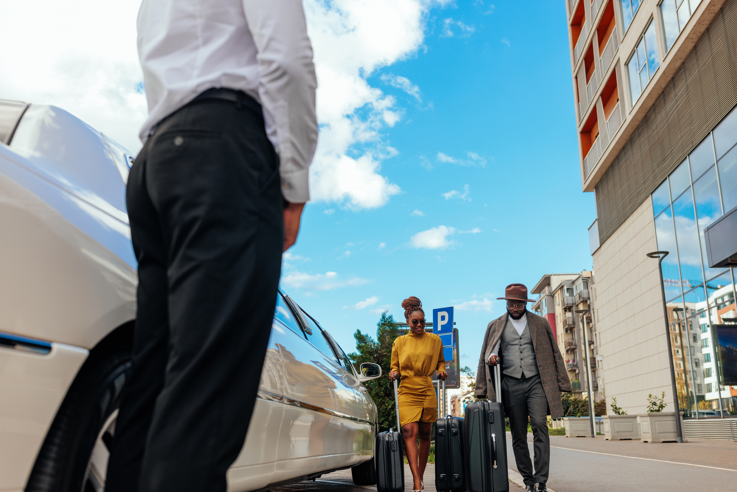 Chauffeur waiting for VIP clients.